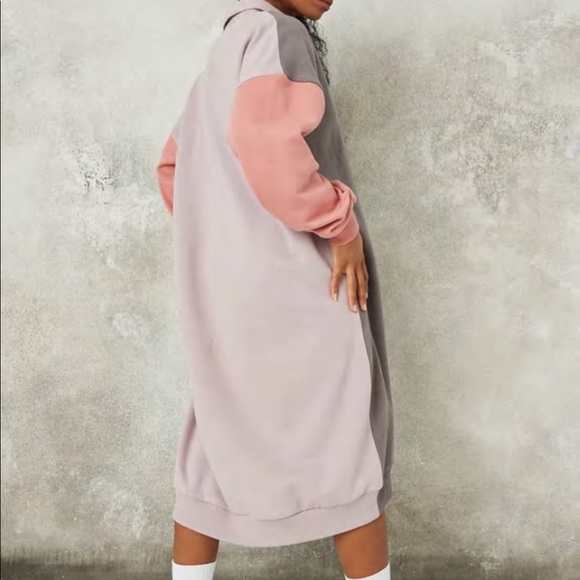 Petite Purple Colorblock Rugby Sweater Dress - Picture 4 of 4